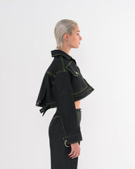 veste en jean noir de la marque de luxe made in France Raphael de Lacroix 
